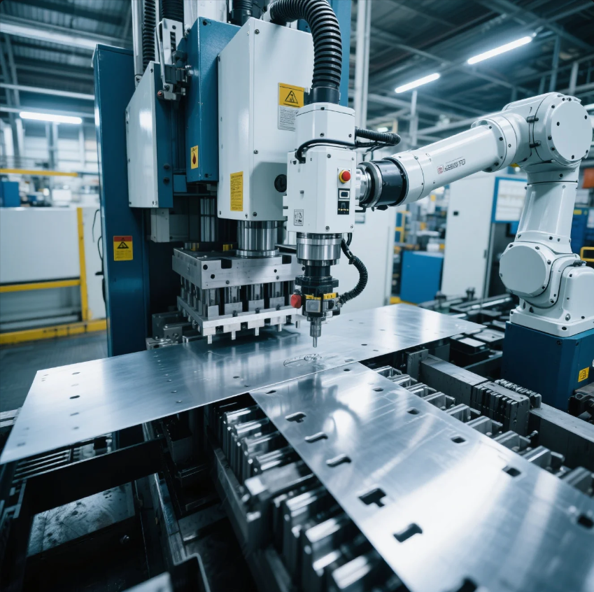 CNC stamping workstation – real-time pressure monitoring and digital tolerance calibration