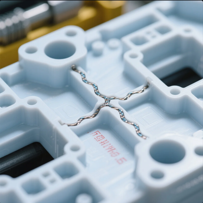 Injection Molded Part with Parting Line and Ejector Pin Marks
