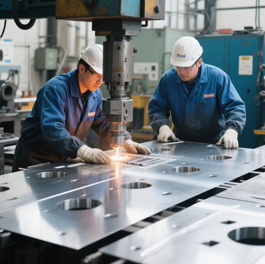 Prime forging press shaping raw titanium billets