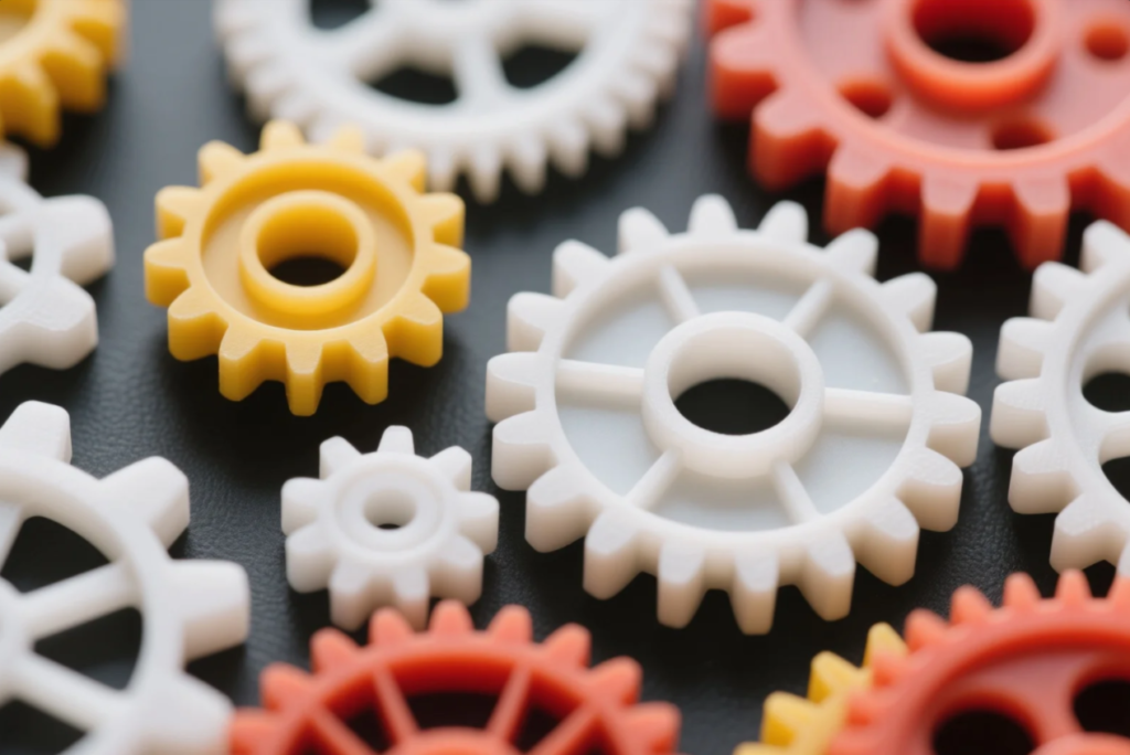 Plastic mechanical components like gears and guides