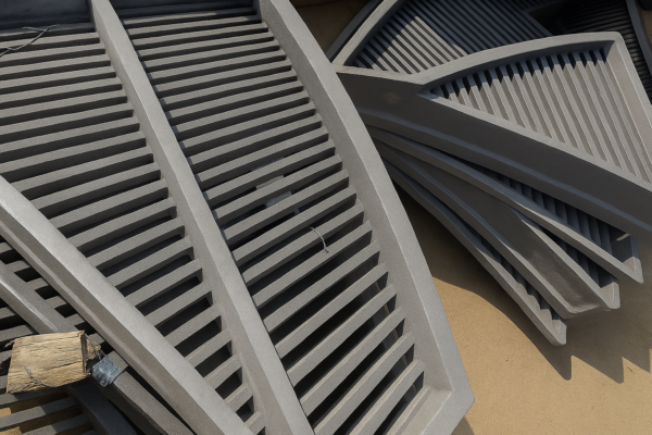 Inclined flat grate bars with slotted openings for industrial furnace and sintering grate systems