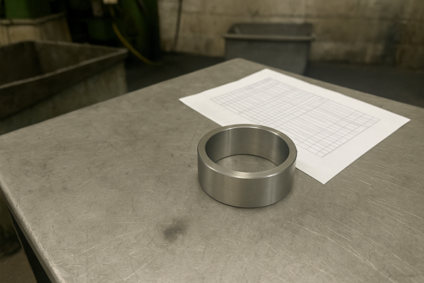Manufacturing process planning: Analyzing a machined steel ring to determine production costs.