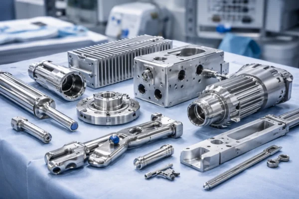 Custom CNC-machined medical device parts in stainless steel and aluminum with smooth finish, consistent dimensions, and clean edges