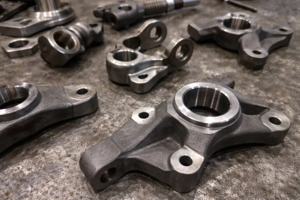Custom forged automotive metal components and machined interfaces