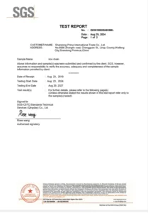sgs1 test report shandong prime